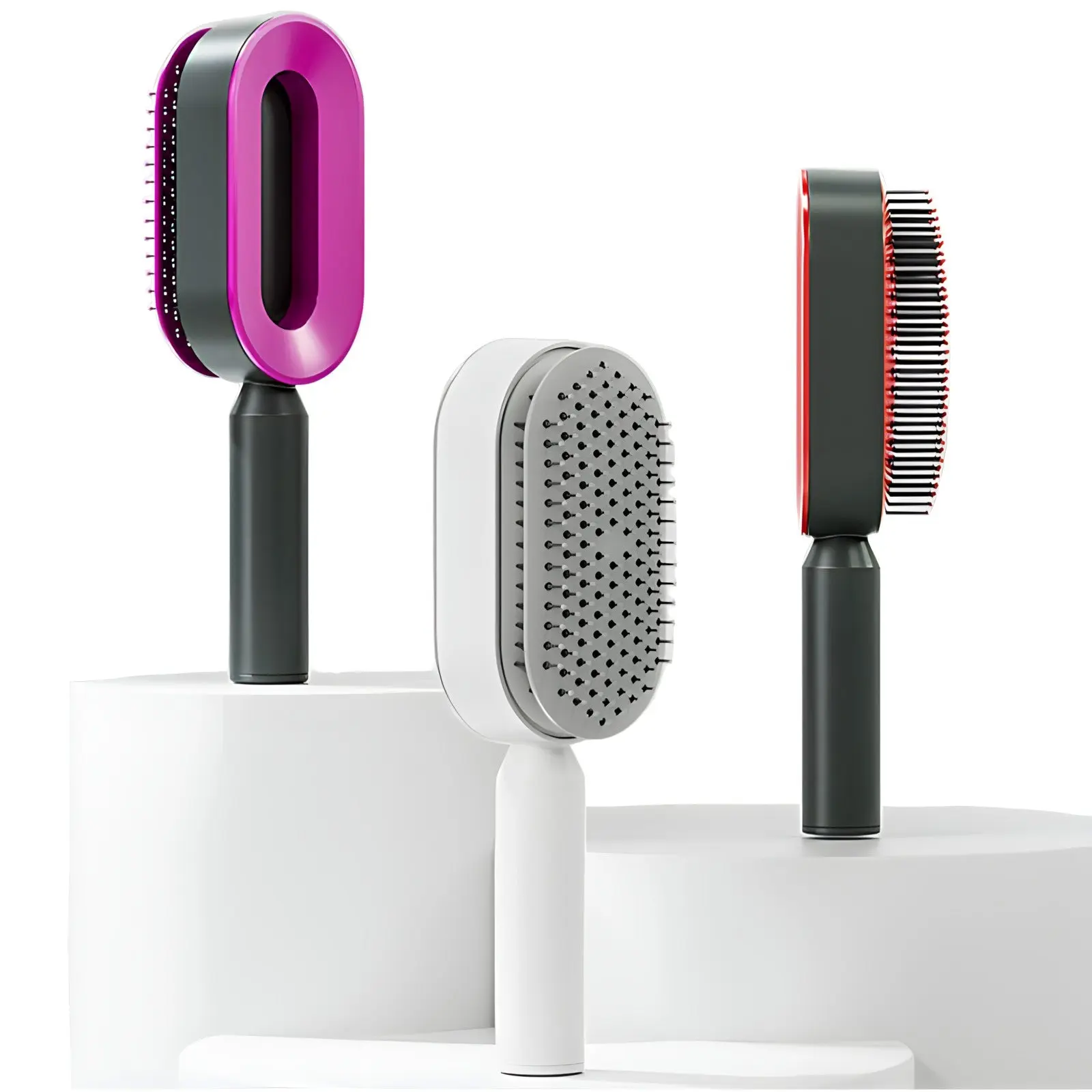 Self Cleaning Hair Brush for Women One-key Cleaning Hair Loss Airbag Massage Scalp Comb Anti-Static Hairbrush Dropshipping