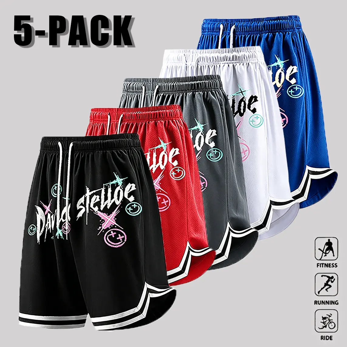 Men’s mesh quick-dry basketball shorts, knee-length athletic shorts with drawstring — baggy athletic shorts, streetwear fashion, basketball training shorts