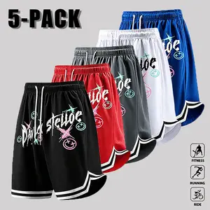 Streetwear Graffiti Print Basketball Shorts Men Women, Loose Breathable Mesh Athletic Shorts, Y2K Hip Hop Casual Workout Shorts
