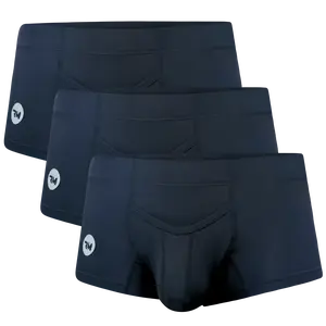 Nylon 3in Boxer Briefs V-Fly 3pk Black Spandex Menswear Man Breathable Day Fabric Basketball Overall Personalized Plain