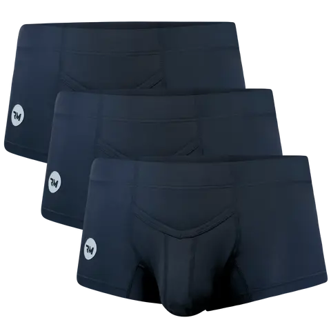 Men's 3in Nylon Boxer Briefs 3pk - V-Fly, Athletic Fit, Custom Pouch, Breathable Fabric, Balanced Fit & Freedom, Ideal for Gym, Casual Wear, No
