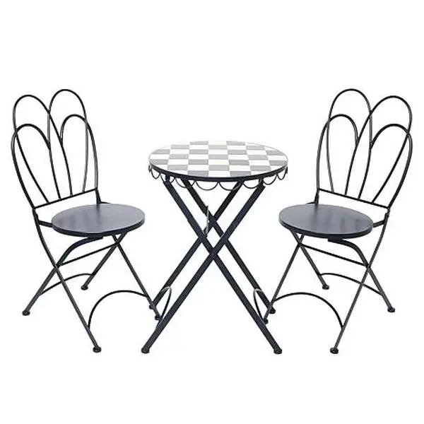 Improvements 3-Piece Wrought Iron Scallop Bistro Set Improvements 3-Piece Wrought Iron Scallop Bistro Set