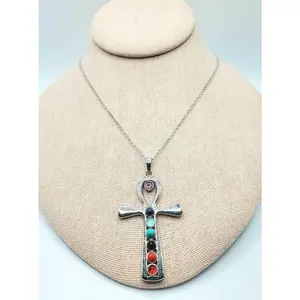 7 chakra ankh necklace