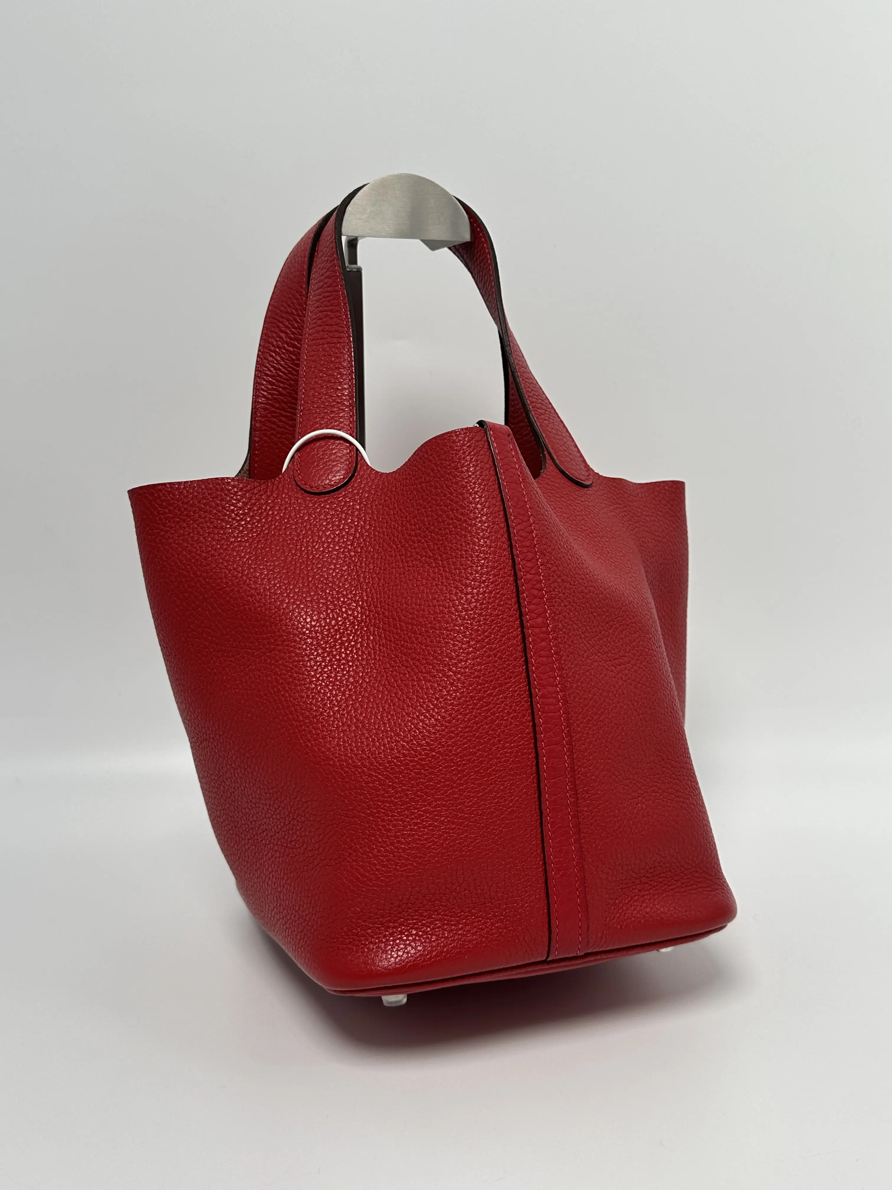 Pre-owned HERMÈS leather Tote Bags Picotin Lock Red Tote Bucket Bag Top Handle Handbag ZS017HM