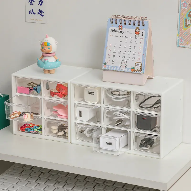 9-Drawer Clear Acrylic Storage Organizer, White Desktop Mini Drawer Box for Makeup, Jewelry, Hair Accessories, Washi Tape, Beads, Office Supplies, Vanity Desk & Bathroom Countertop#summervibes