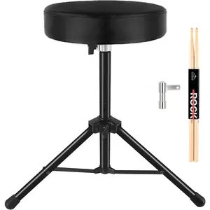 Drum Throne,Padded Drum Seat Drumming Stools with Anti-Slip  for Adults and  Drummers (Black)