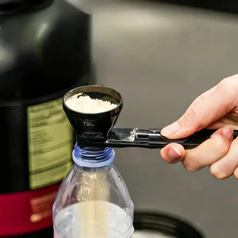 Protein Powder Sliding Spoon, Powder Funnel Scoop, Coffee Leak Proof Sliding Spoon,Coffee Scoop & Funnel for Reusable K Cup Refillable Coffee Pods, Coffee Measuring Spoon 2 Tablespoon Capacity, Scoop with Funnel for Ground Coffee, Protein Powder, Tea