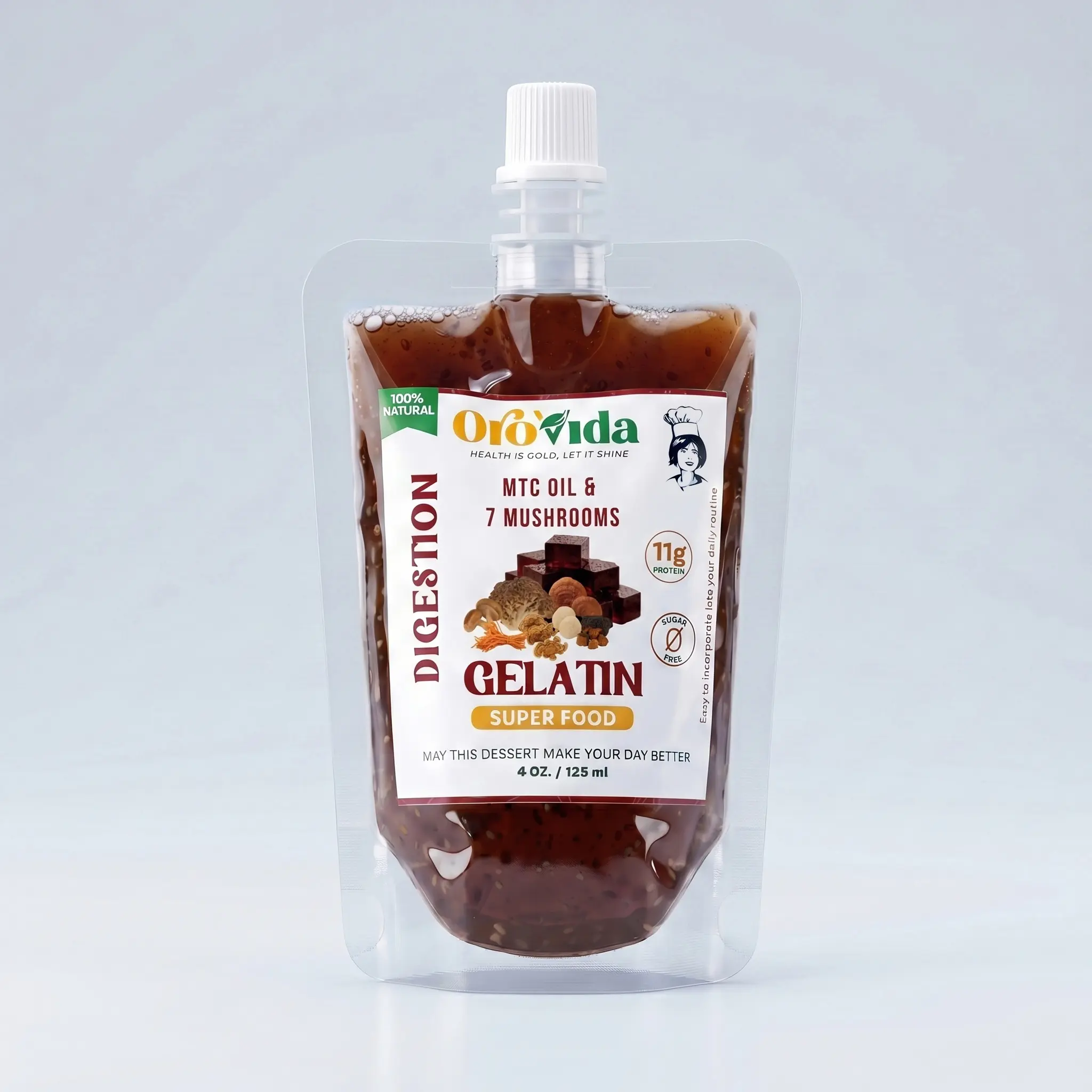 Orovida MCT Oil & 7-Mushroom Gelatin Pouches - Premium Functional Snack