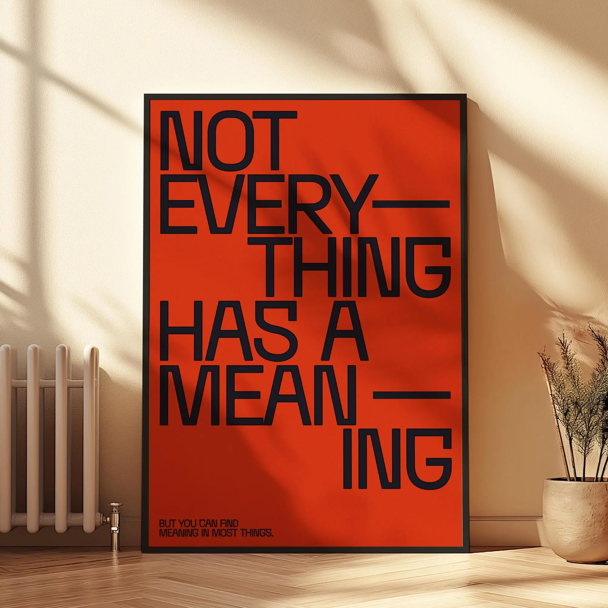 Meaning Typography Art Print - Bold Modern Wall Art, Inspirational Fine Art Poster for Creative Spaces, Unique Gift for Typography Lovers