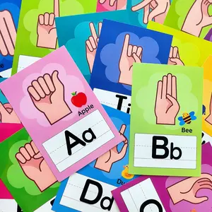 36-Piece Asl Alphabet & Number Flashcards Bulletin Board Set, Ideal for Early Childhood Education, American Sign Language Classroom Decorations