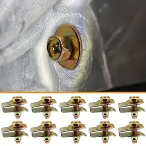 U-shaped Bolts with Nuts & Washers, M6 1.0 x 20mm Long 10mm Hexagon 17mm Washer, Engine Cover Bottom 20x U-shaped Nuts Clips, Floor Splash Guard, Bumper Gasket, Durability, Versatile Use, Automotive Accessories, Car Accessories