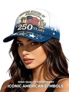 Unisex Independence Day 250th Anniversary Baseball Hat, Adjustable 3D Digital Print, Casual Street Style, Perfect Gift for Friends