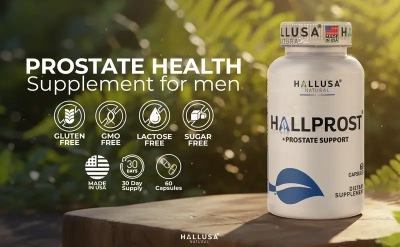 Product Introduction of HALLUSA NATURAL Hallprost Prostate Dietary Supplements 60 Capsules with Saw Palmetto Pygeum Africanum Pumpkin Seed Zinc Vitamin E for Nocturia Relief & Men's Health - Fitness 9