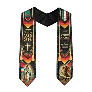 Custom Aztec Mexican Graduation Stole 2026, Mexican Flag Graduation Sash, Mexico Pattern Stole, Virgen de Guadalupe Sash Senior Grad Gift Embroidery Sash