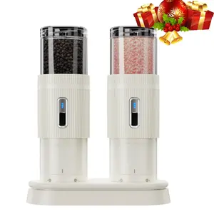 Nw 2Lbs Christmas Gift Electric Salt and Pepper Grinder Set, Rechargeable Salt and Pepper Grinder Set with Charge Base, Adjustable Coarseness Kitchen Gadgets Kitchenware Seasoning Cooking