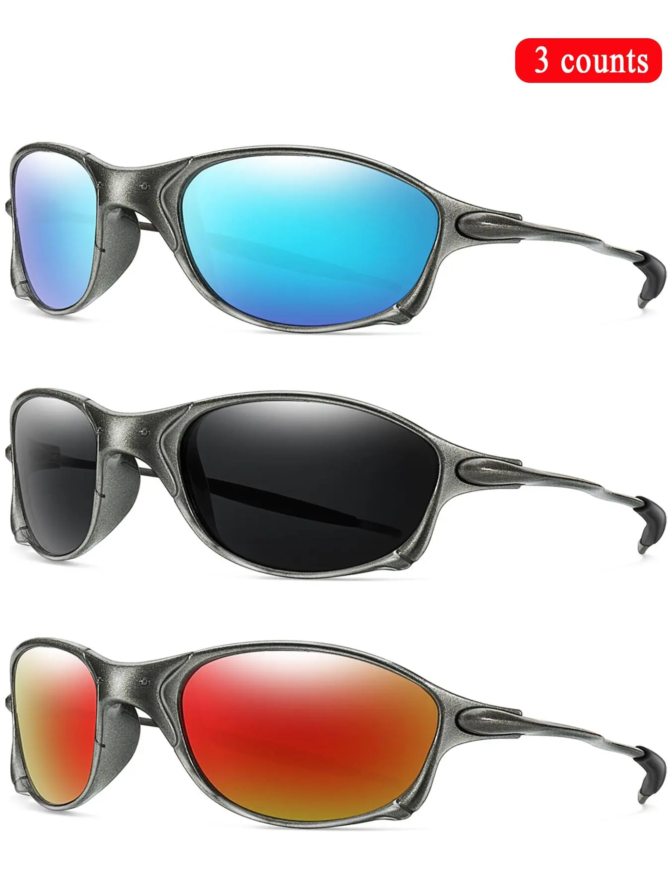 3 Pairs Fashion Sunglasses Set, Retro Oval Frame, Metal Temples, Unisex, Uv400, Casual Style, Stylish Shades, All Seasons, Outdoor Activities, Trendy Sunglasses