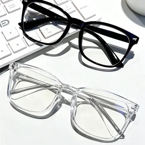 Unisex Non-Prescription Anti-Blue Light Glasses (1PCS/2PCS/3PCS Multiple Pcs) - Fashion Accessories, Plastic Frames for Office Use, Reading & Phone Viewing