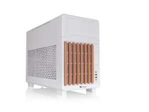 Thermaltake TR200 WS; Micro Chassis; Wood Front Trim; mATX/mITX Support; 360mm Radiator Support; 365mm GPU Clearance; 258mm PSU Clearance; 175mm Air Cooler Clearance; 5.25" Bay Support; Snow; CA-11L-00S6NN-WS
