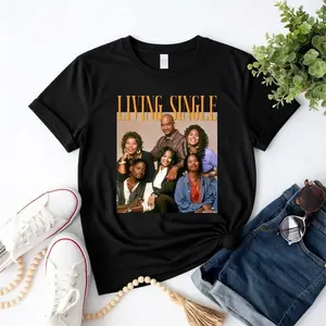 [100% Cotton] Retro Living Single Tee Shirt, Living Single Friends Shirt, 80s TV Show Shirt, 80s Nostalgia Shirt, Gift for Her  Golf Gift T-Shirt For Men and Women