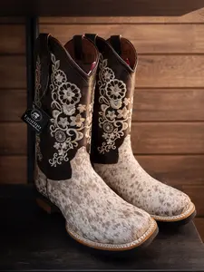 Cowhide Floral Stiched boot