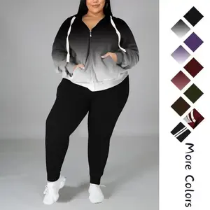 Women's Plus Size Two Piece Outfits Sweatsuits Sets Long Sleeve Loungewear Tracksuit Sets（gift）