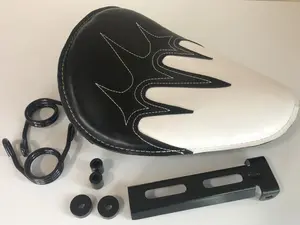 Universal High Back Solo Seat Harley Yamaha Chopper Bobber Honda Triumph +spring