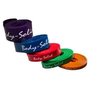 Body-Solid Tools Lifting Bands with 5 Resistance Levels for Strength Training, Stretching, CrossFit, Fitness Workouts