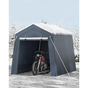 6'×6' Heavy Duty Portable Storage Shed Tent - Outdoor Shelter with Roll-Up Door, Waterproof Bike/ATV/Motorcycle Garage, All-Weather Shelter Tent