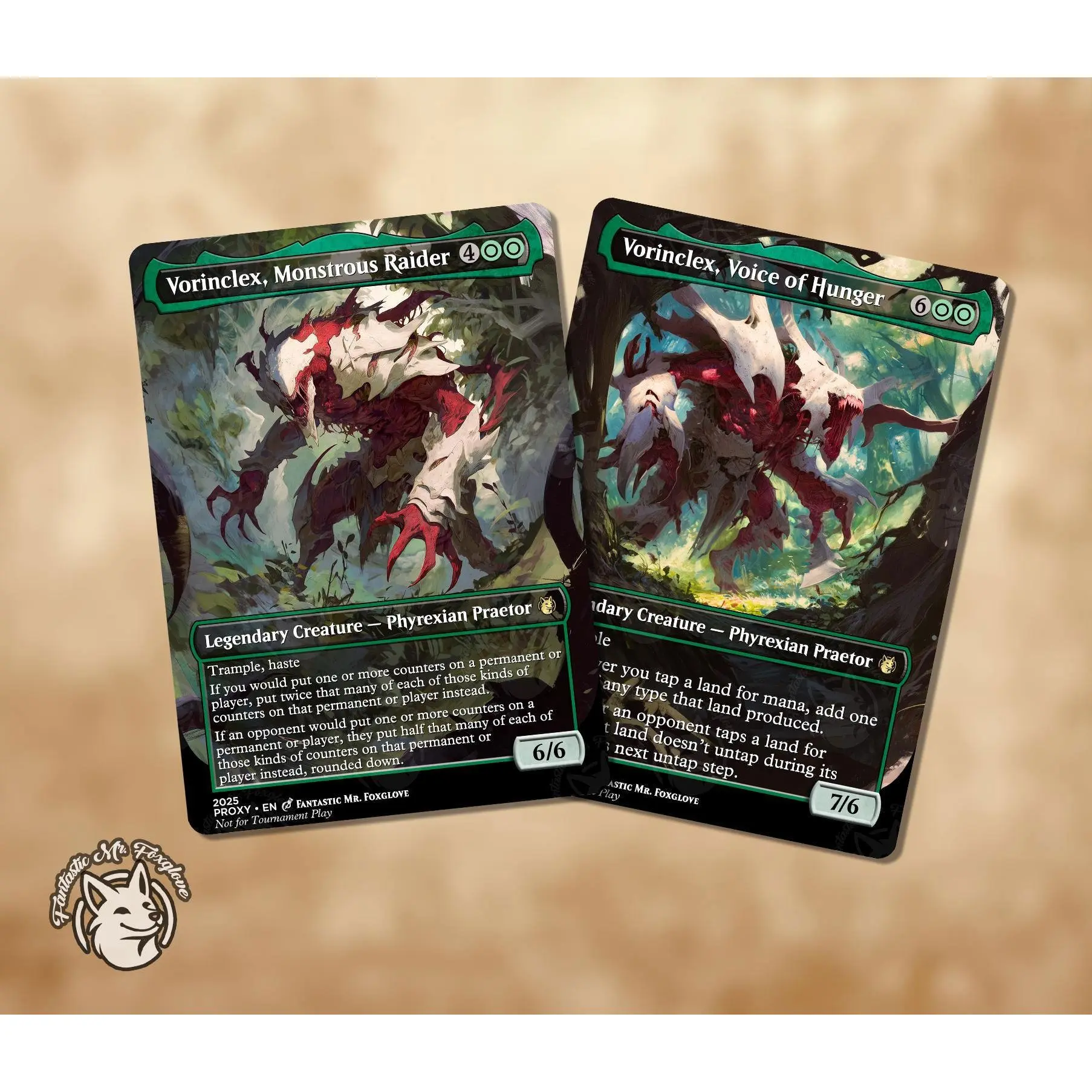 Vorinclex, Monstrous Raider and Voice of Hunger | Proxy Cards