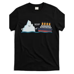 titanic funny titanic and iceberg boo parody for t shirt Same style for men and women 2025 summer short-sleeved printed T-shirt pure cotton  Everyday Tee, Playful Style, Durable Stitching, Lightweight Fabric,