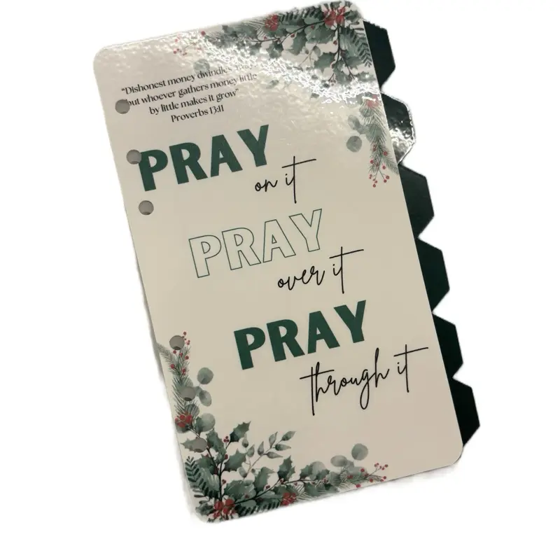 Christmas Theme A6 Dashboard with Cash Envelopes for Seasonal Planning and Budgeting Spiral Bound Planner Weekly Planner