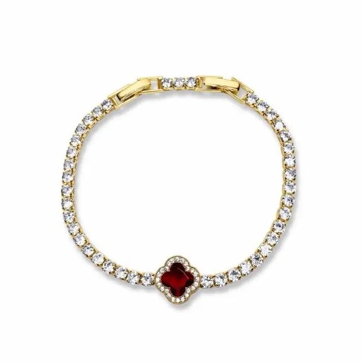 Mulan Clover Tennis Bracelet, Unisex Fit, Women’s Jewelry Accessories