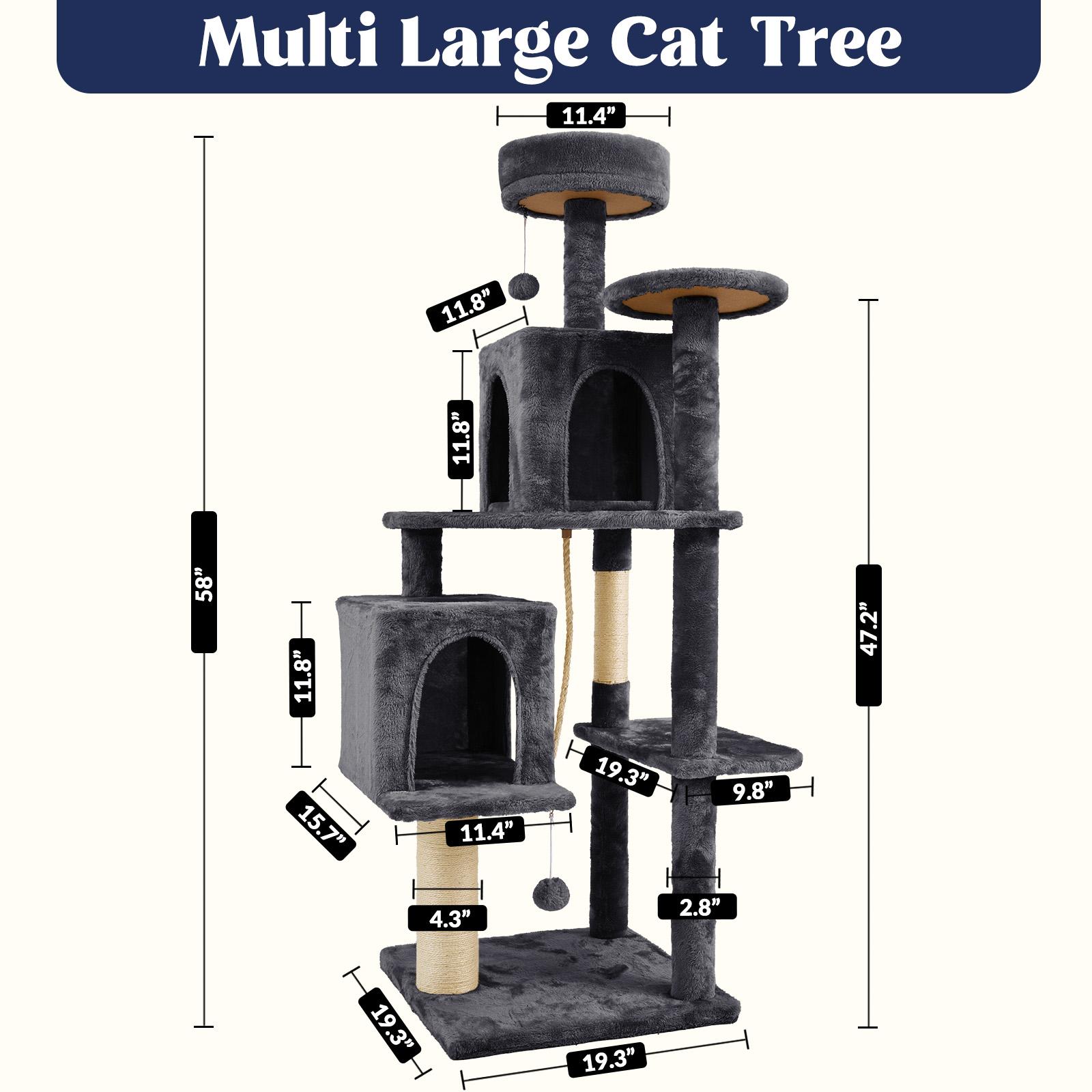 WeCharmer Cat Tree / Tower for Indoor with Green Leaves, Cat Condo Cozy Plush House with Hang Ball,  Pet Furniture with Scratching Posts cat  tree