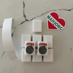 9 Hobby Lobby White Mahjong Tiles 7 Stickered Blanks 2 Stickered Jokers, 4 Stkrs