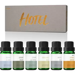 Fragrance Oils Set,  Hotel Diffuser Oil Scents for Home, Office, Fragrance Oil for Soap & Candle Making, Aromatherapy Essential Oils - 6x10ml, Lemon & Thyme, Luxury Night, White Tea and More