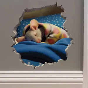 Sleeping Mouse Hole Decal
