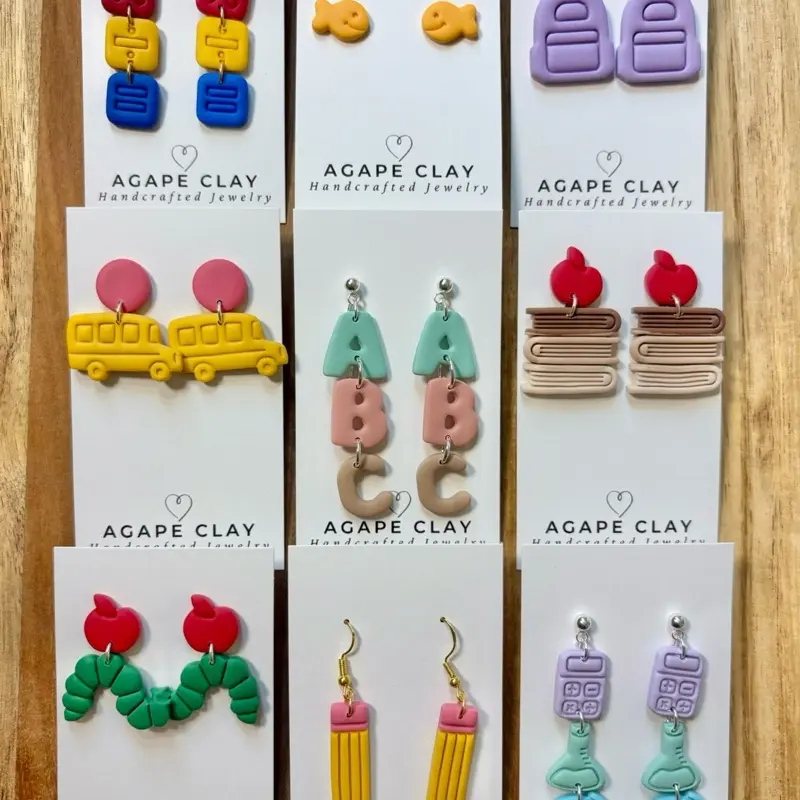Back to School Basket Earrings- for TikTok LIVE - Teacher Appreciation Earrings