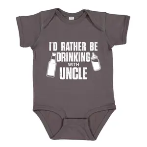 [Lunicora] I'd Rather Be Drinking With Uncle Onesie, Funny Baby Bodysuit, Sarcastic Novelty Baby Onesie, Funny Infant Onesie