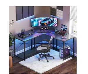Computer Desk L Shaped, 51 Inch Reversible L Shaped Desk, Gaming Desk, Home Office Desk, Carbon Fiber Black