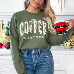Coffee Weather Sweatshirt, Coffee Weather Sweater, Cute Coffee Weather Sweatshirt, Cute Sweatshirt, Oversized Fit, Trendy Coffee Shirts, Sweatshirts