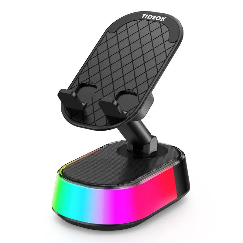 Compact Bluetooth Induction Wireless Speaker with Phone Holder, Emergency Charging, Smart Sensing, RGB Nightlight, Bluetooth 5.3 Audio for iPhone & Android, Portable Speakers for Outdoor & Home Use