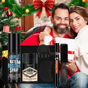Hair Building Fiber Powder Christmas Gift Box Set, Adds Volume, Includes Applicator, Haircare Spray, Optimizer , Beard Pencil Filler, Brush，Father, Boyfriend, Husband Christmas Gifts，Suitable for Fine Soft Hair