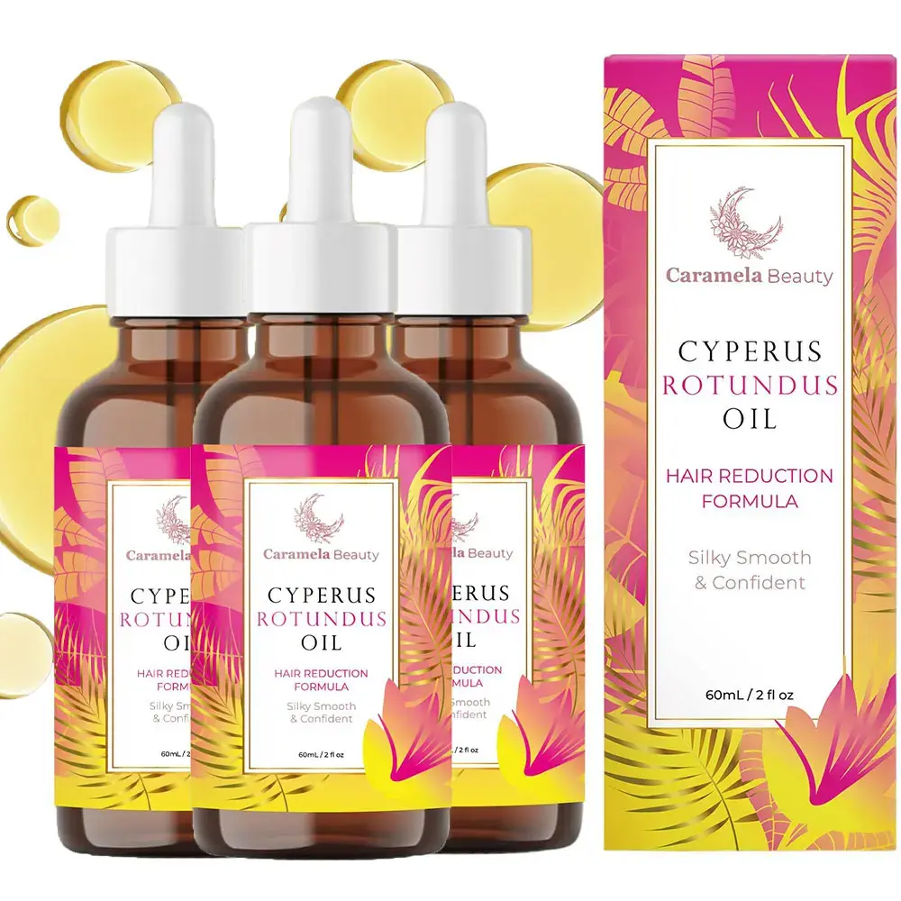 Caramela Beauty Cyperus Rotundus Oil for Natural Permanent Hair Reduction 60ml,Mild and Non-irritating Body Care Wax,Moisturizing & Soothing for Skin Care Depilatory,Unisex Hair Removal Creamoil Sensitive Cosmetic Gentle Moisturizer