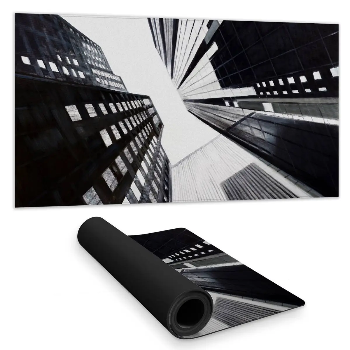 Begin Home Decor C1DM1531XL5UHZ 16 x 32 in. Low-Angle City View Desk Mat - Bedroom Decor - Building Cities