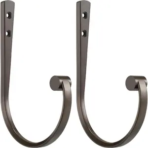 Curtain Holdbacks 2 count,Dark Bronze Barrel Zinc Alloy Curtain Tiebacks,Wall Mounted Curtain Holders for Drapes.