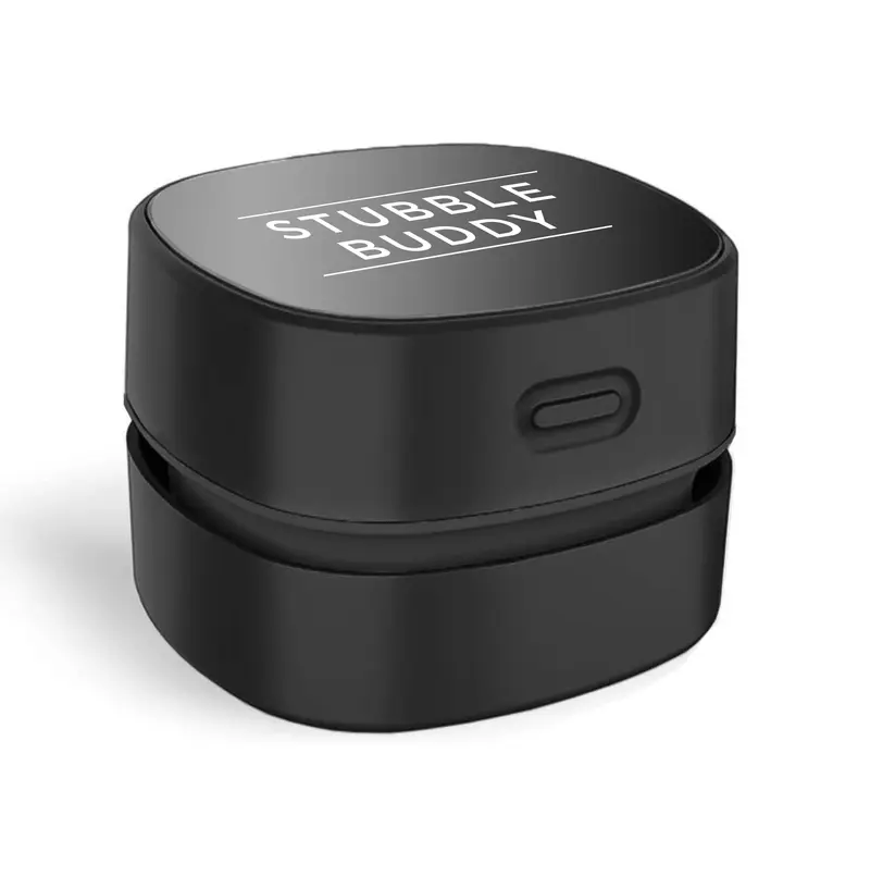 Stubble Buddy - Portable Beard, Mustache, & Facial Hair Cleanup Trimming & Manscaping Handheld Mini Vacuum | Cordless, USB Rechargeable Hair Clippings Cleaner | Counter, Sink, & Floor Scratch Resistant