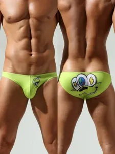 Men's Triangle Underwear Briefs U Convex Pouch Comfortable Breathable Youth Fashion Low Waist Slim Fit Shorts Cartoon Elements