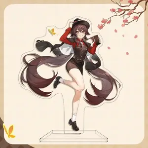 Genshin Impact 16cm/6.3in Standing Plates Keychains Walnut Hall Master Game Peripherals Accessories Table Top Cute Toy Gift