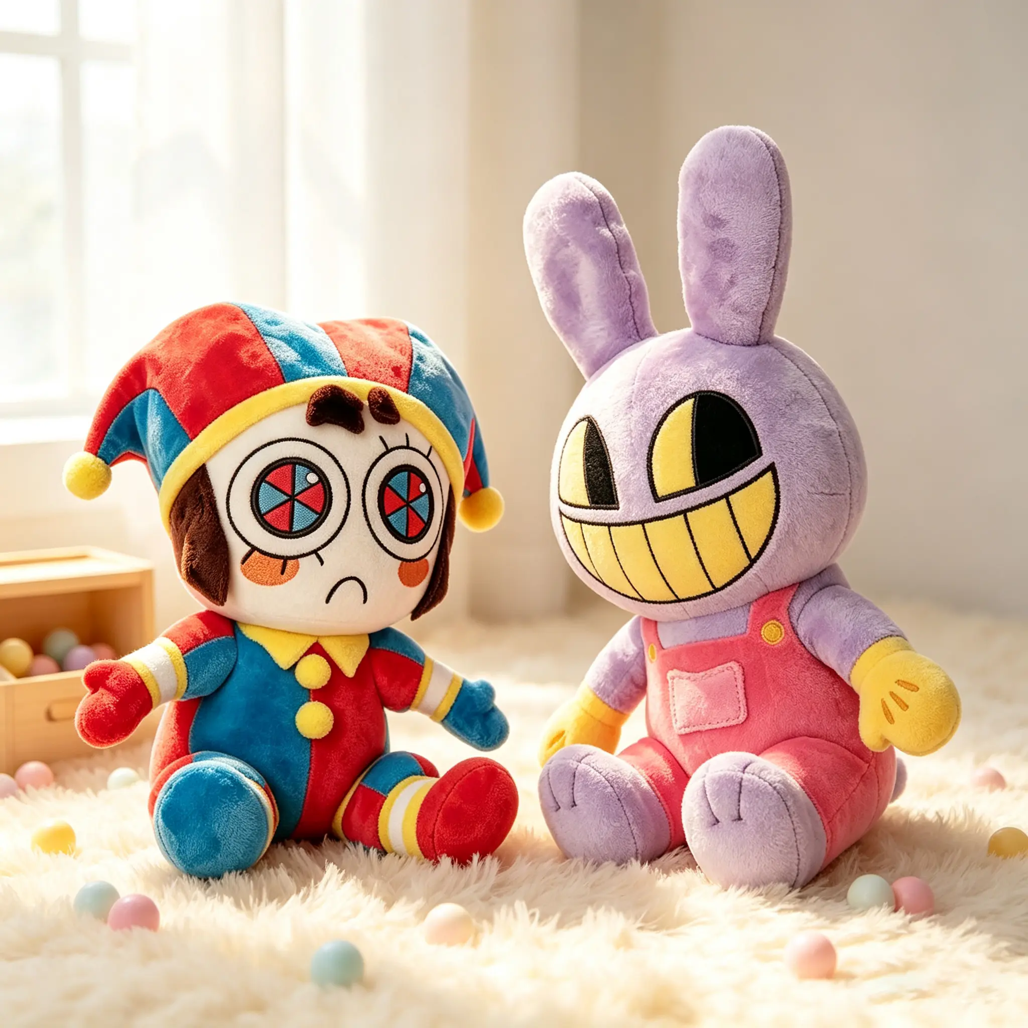The Amazing Digital Circus Stuffed Plush Set - Jax Rabbit, Pomni Clown Soft Ragdoll Pillows, Ideal Birthday, Easter Gifts for All-Age Fans, Collectors