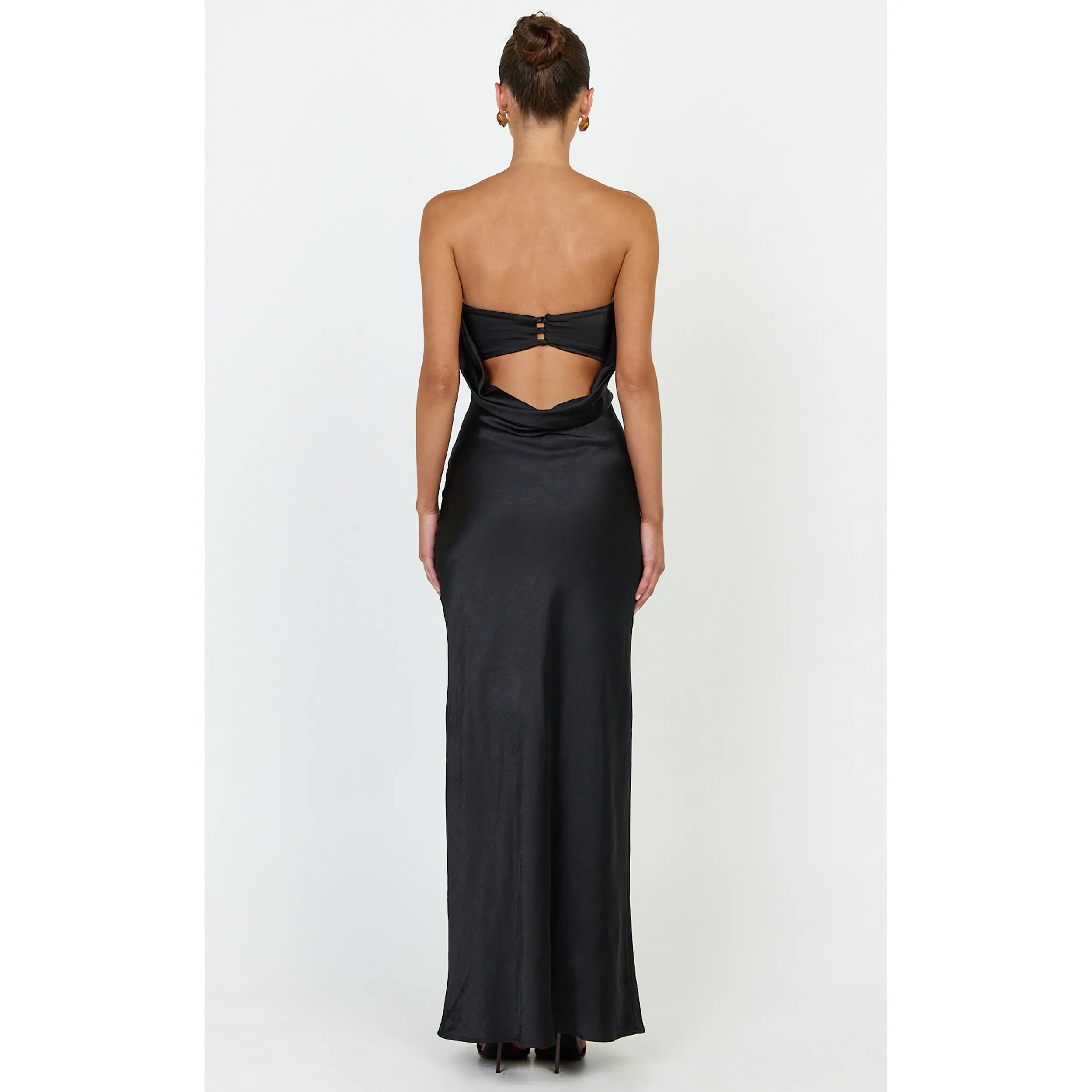 charlita strapless cowl back satin maxi dress from showpo Charlita Maxi Dress - Strapless Cowl Back Satin Dress in Steel Blue